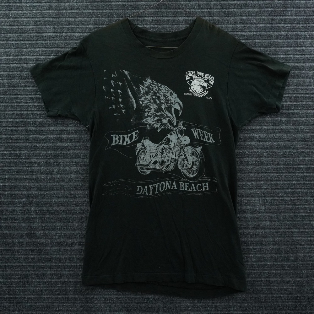 Vintage Bike Week 1996 T-Shirt Mens Small Black Daytona Beach Eagle Motorcycle